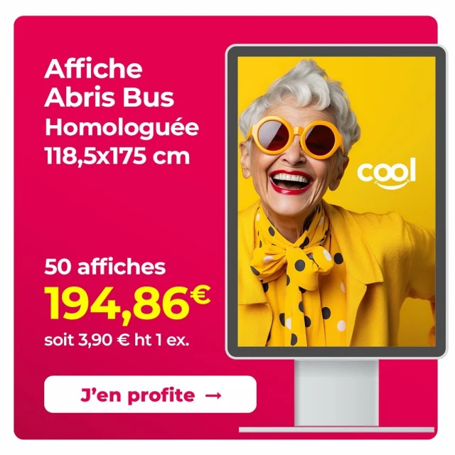 8 janvier 2025 👉 SOLDES. Impression de toutes vos affiches homologuées #OOH et #PLV sur www.impression.cool 

✅ Livraison Express J+2
✅ Format 4x3, 320x240, 120x176, METRO, Flanc de Bus,...
✅ Impression Recto ou Recto/Verso
✅ Affiche à coller ou pour caisson Rétro-éclairé, fixe ou déroulant
✅ Coupe et préparation selon cahier des charges afficheurs
✅ Impression certifiée Ecologo / Greenguard
✅ Les affiches sont livrées sur palette pour les centres de pli JCDecaux, MEDIATRANSPORTS, Cityzmedia,...